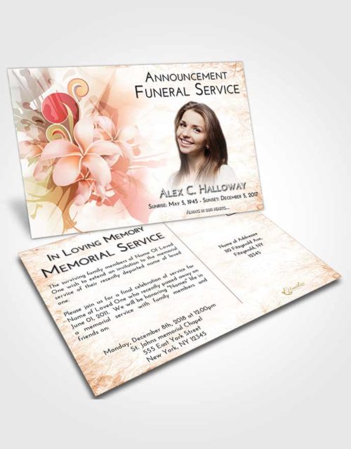 Funeral Announcement Card Template Strawberry Love Floral Wish