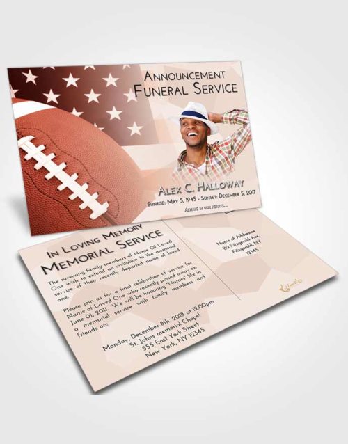 Funeral Announcement Card Template Strawberry Love Football Pride