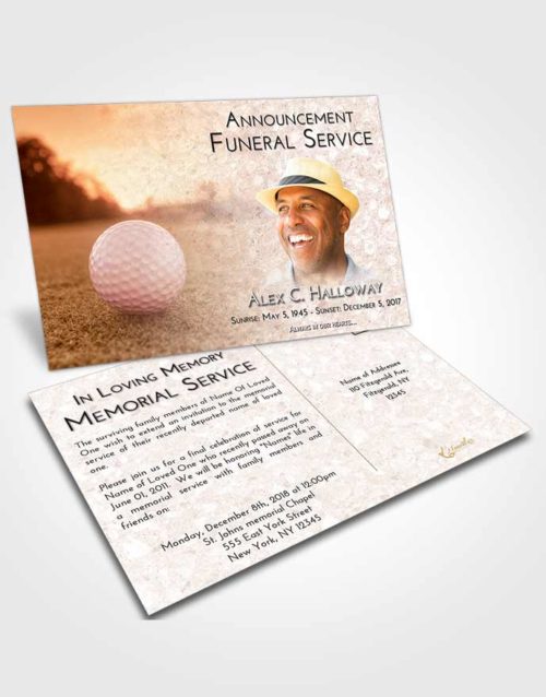 Funeral Announcement Card Template Strawberry Love Golfing Honor