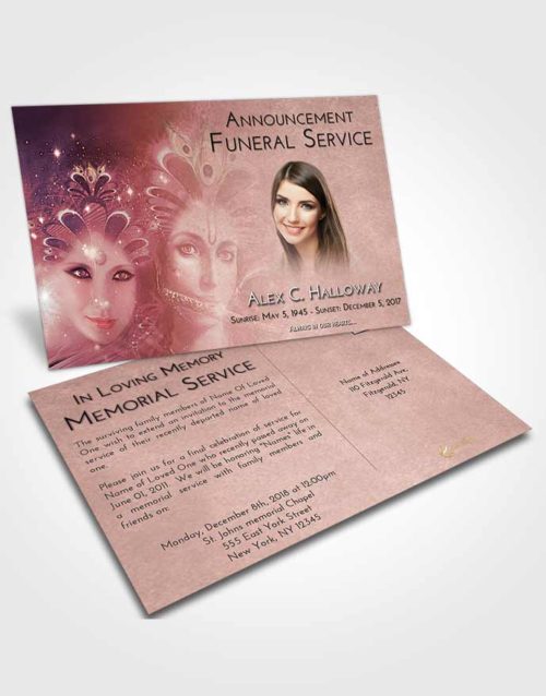 Funeral Announcement Card Template Strawberry Love Hindu Desire
