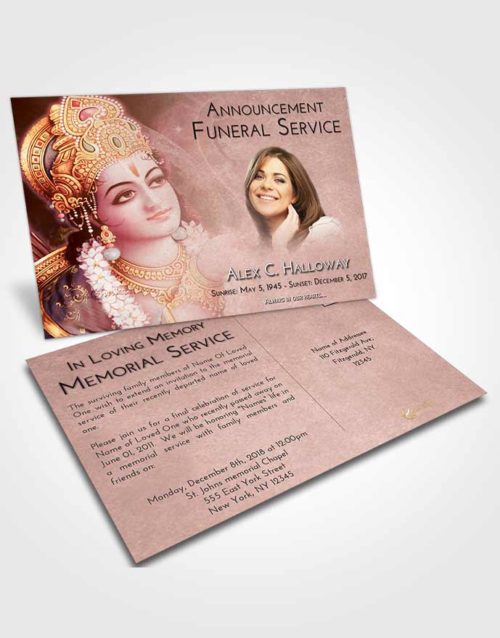 Funeral Announcement Card Template Strawberry Love Hindu Majesty