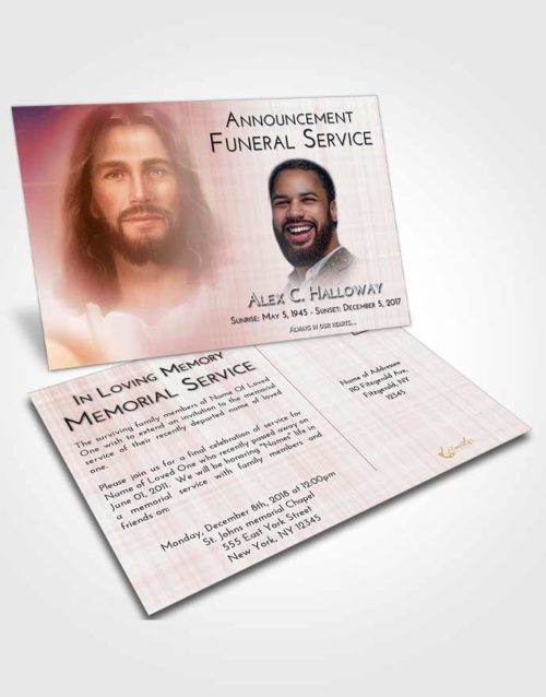 Funeral Announcement Card Template Strawberry Love Jesus in Heaven