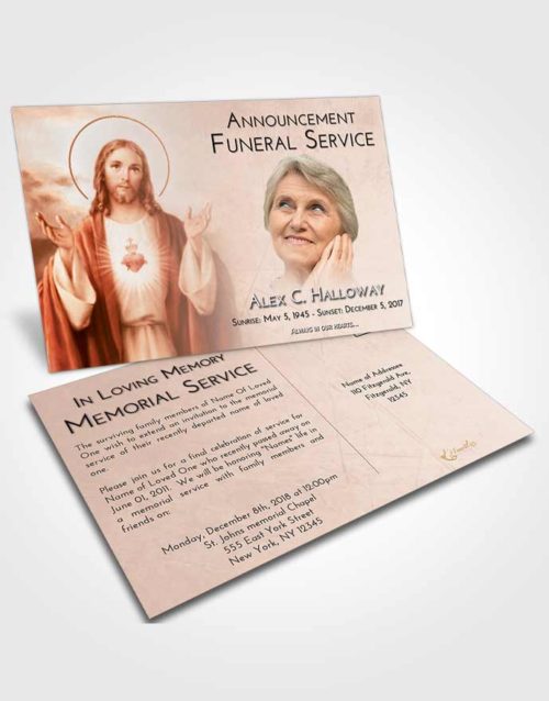 Funeral Announcement Card Template Strawberry Love Jesus our Lord
