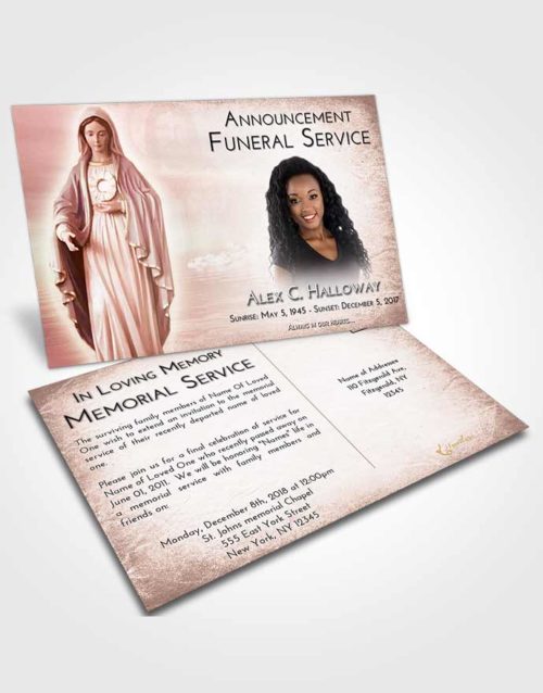 Funeral Announcement Card Template Strawberry Love Mary Full of Grace