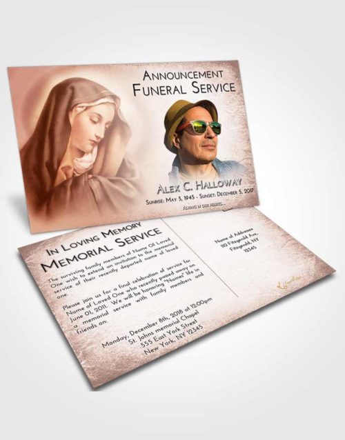 Funeral Announcement Card Template Strawberry Love Mary Mother in Heaven