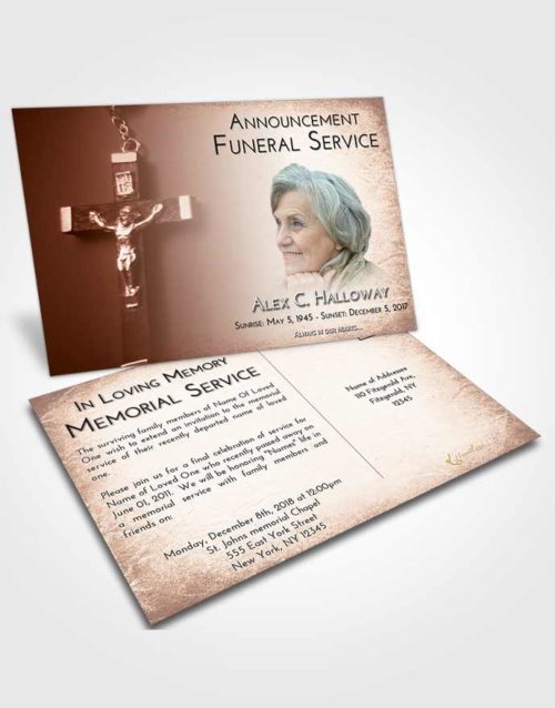 Funeral Announcement Card Template Strawberry Love Rosary Love