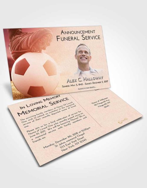Funeral Announcement Card Template Strawberry Love Soccer Cleats