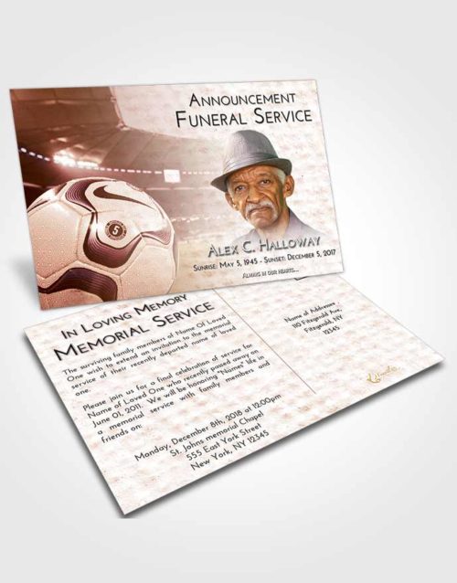 Funeral Announcement Card Template Strawberry Love Soccer Life