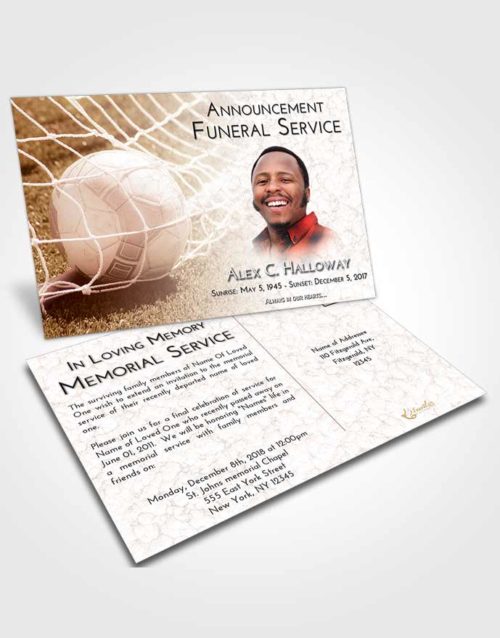 Funeral Announcement Card Template Strawberry Love Soccer Pride