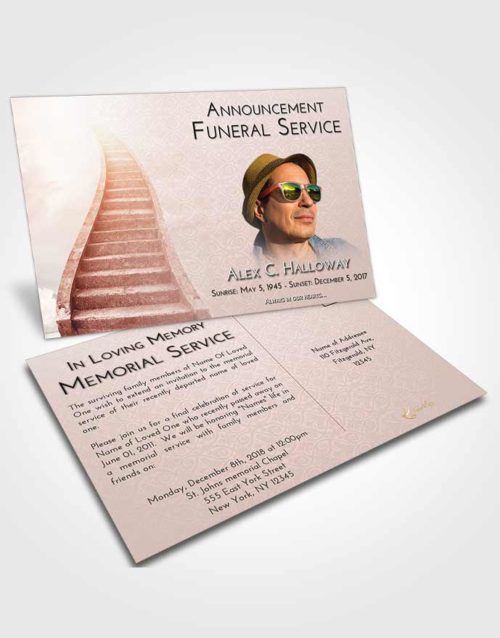 Funeral Announcement Card Template Strawberry Love Stairway to Bliss