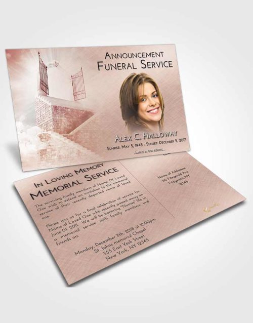 Funeral Announcement Card Template Strawberry Love Stairway to the Gates of Heaven