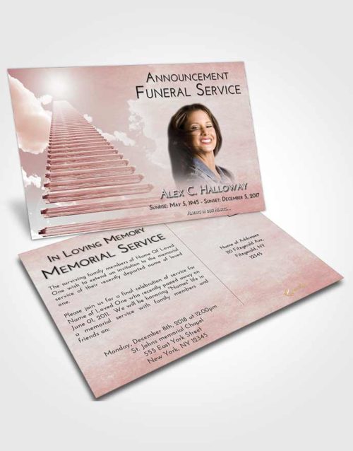 Funeral Announcement Card Template Strawberry Love Steps to Heaven