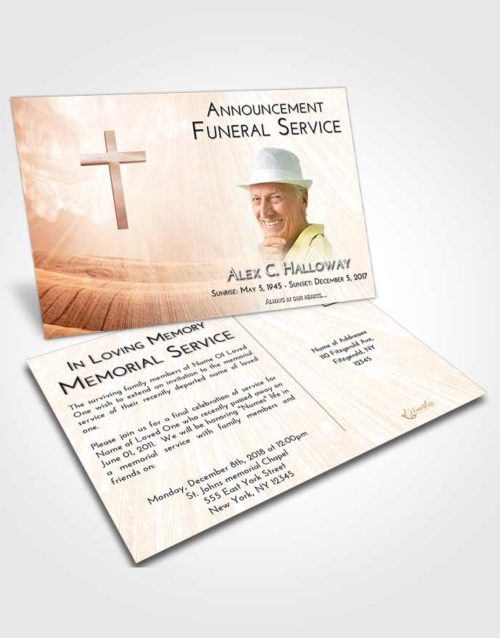 Funeral Announcement Card Template Strawberry Love The Cross of Life