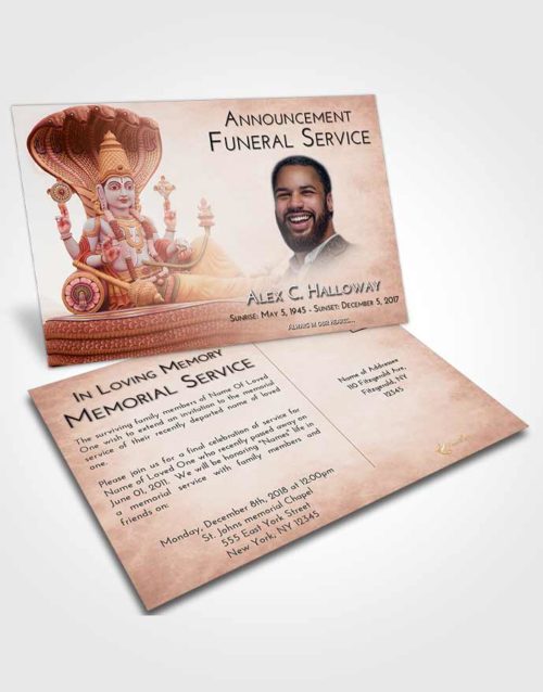 Funeral Announcement Card Template Strawberry Love Vishnu Desire