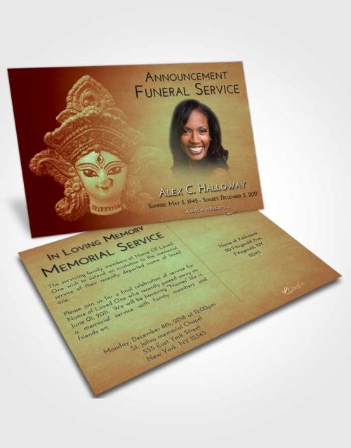 Funeral Announcement Card Template Strawberry Mist Durga Surprise