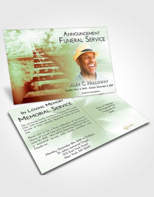 Funeral Announcement Card Template Strawberry Mist Stairway for the Soul