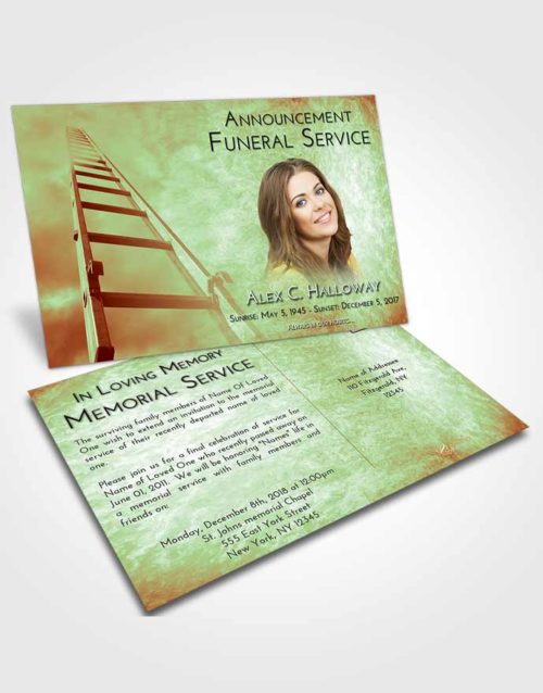 Funeral Announcement Card Template Strawberry Mist Stairway to Forever