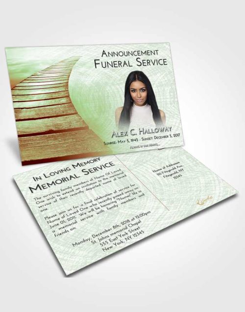 Funeral Announcement Card Template Strawberry Mist Stairway to Life