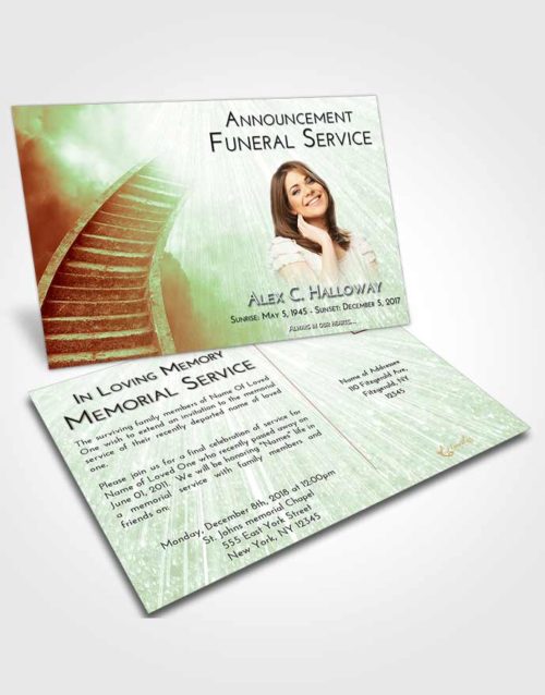 Funeral Announcement Card Template Strawberry Mist Stairway to Magnificence