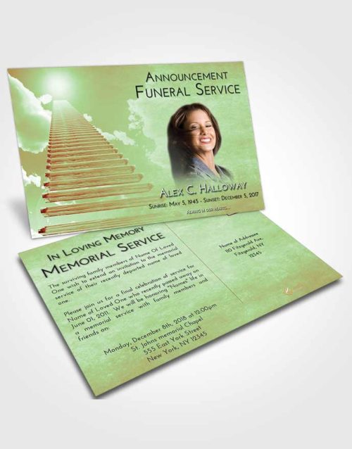 Funeral Announcement Card Template Strawberry Mist Steps to Heaven