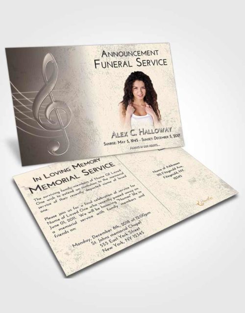Funeral Announcement Card Template Tranquil Allegro