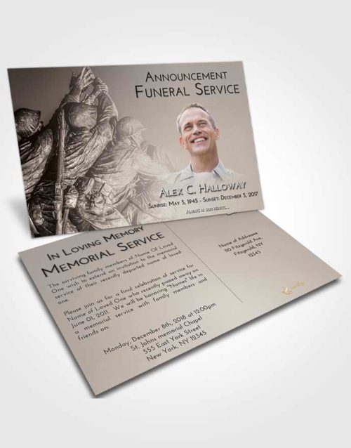 Funeral Announcement Card Template Tranquil Army Grit