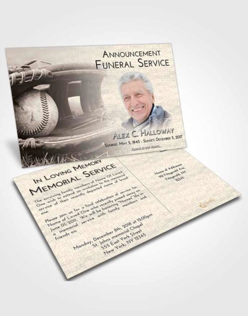 Funeral Announcement Card Template Tranquil Baseball Tranquility