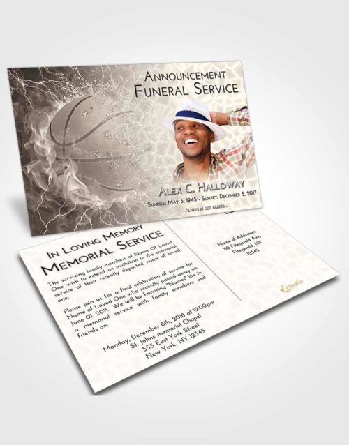 Funeral Announcement Card Template Tranquil Basketball Heat