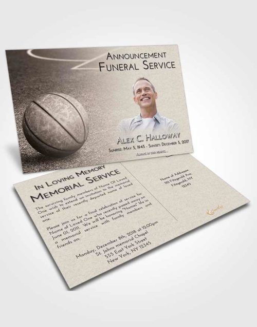 Funeral Announcement Card Template Tranquil Basketball Love