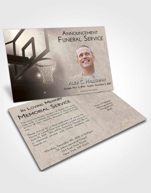 Funeral Announcement Card Template Tranquil Basketball Pride