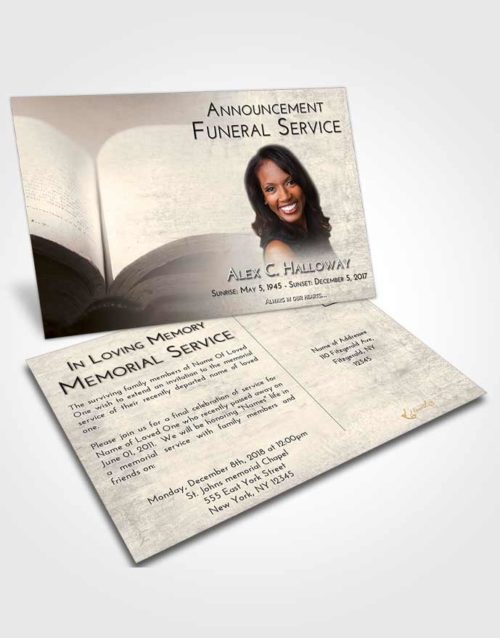 Funeral Announcement Card Template Tranquil Bible Faith