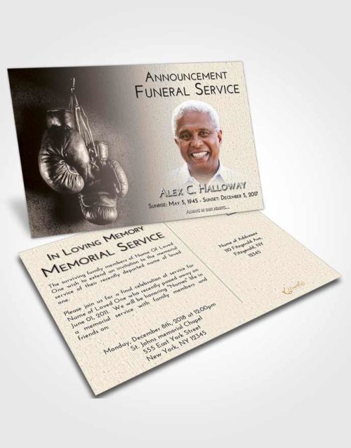 Funeral Announcement Card Template Tranquil Boxing Serenity