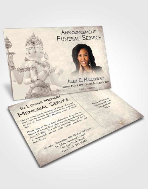 Funeral Announcement Card Template Tranquil Brahma Desire