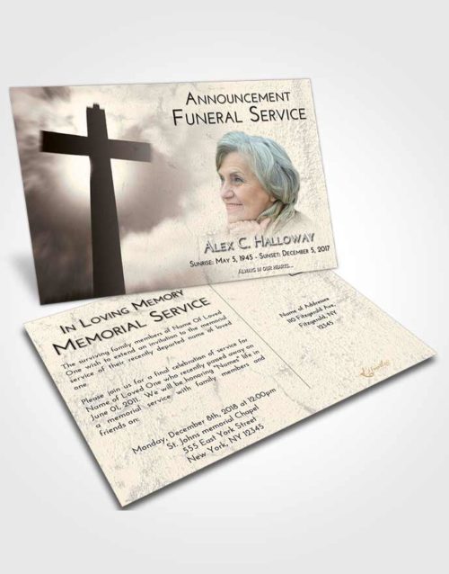 Funeral Announcement Card Template Tranquil Faith in the Cross