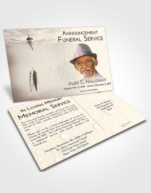 Funeral Announcement Card Template Tranquil Fishing in the Sea