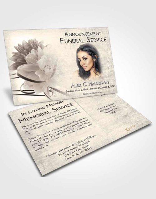 Funeral Announcement Card Template Tranquil Floral Dream