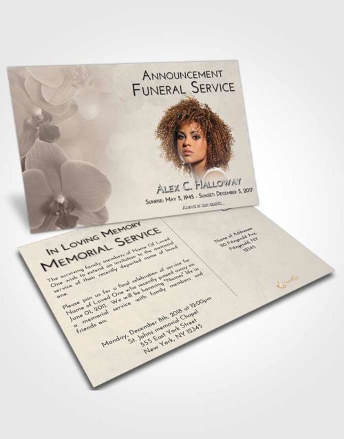 Funeral Announcement Card Template Tranquil Floral Love