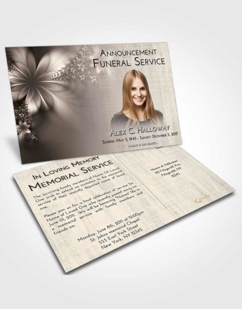 Funeral Announcement Card Template Tranquil Floral Lust