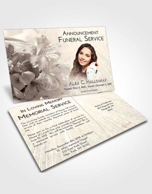Funeral Announcement Card Template Tranquil Floral Magic