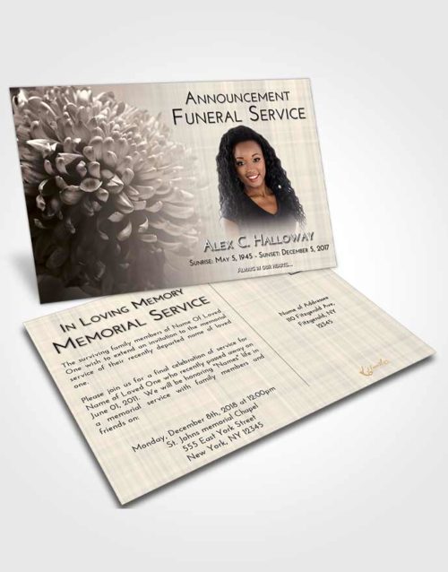 Funeral Announcement Card Template Tranquil Floral Morning