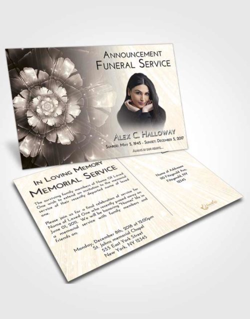 Funeral Announcement Card Template Tranquil Floral Secret