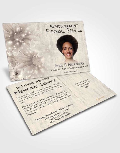 Funeral Announcement Card Template Tranquil Floral Summer