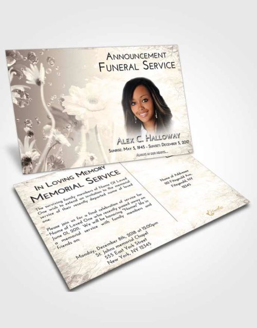 Funeral Announcement Card Template Tranquil Floral Tranquility