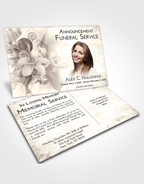 Funeral Announcement Card Template Tranquil Floral Wish