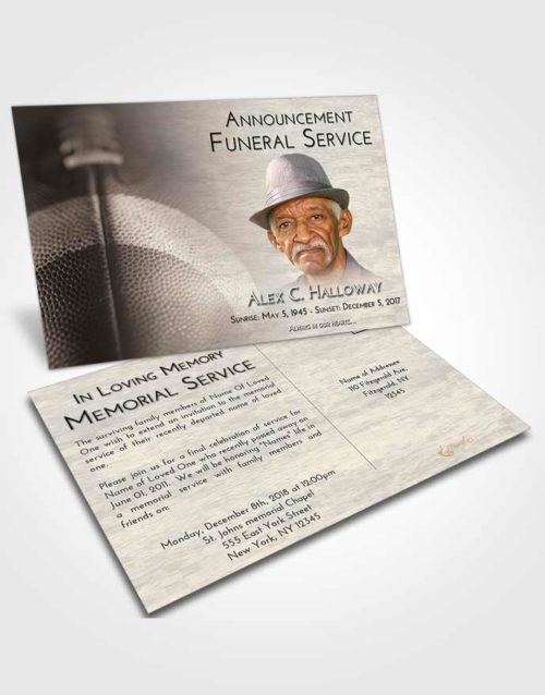 Funeral Announcement Card Template Tranquil Football Journey