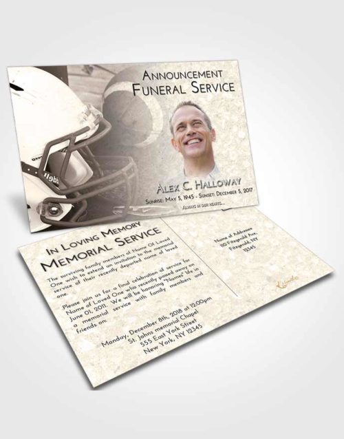 Funeral Announcement Card Template Tranquil Football Party