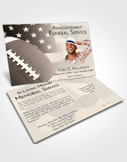 Funeral Announcement Card Template Tranquil Football Pride