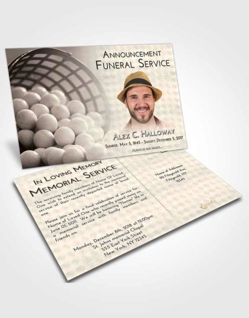 Funeral Announcement Card Template Tranquil Golf Tranquility