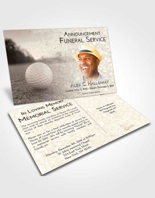 Funeral Announcement Card Template Tranquil Golfing Honor
