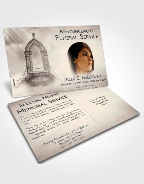 Funeral Announcement Card Template Tranquil Heavens Path